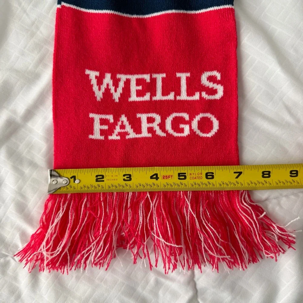 St Louis City Skyline Soccer Scarf Red Navy White Fringe Wells Fargo MLS Fan